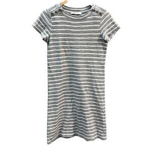 LOFT ANN TAYLOR Women’s X Small Striped Sailor Tee Dress Gray White Striped